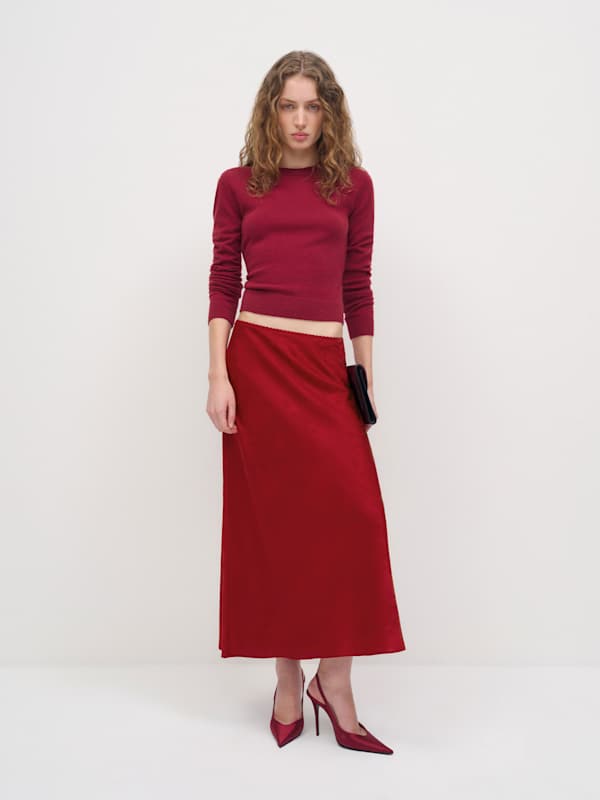 Layla Skirt - Sangre Jacquard